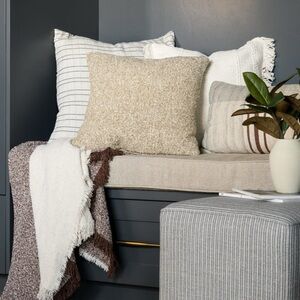 Set of 2 NWOT Textured Boucle Throw Pillow with Exposed Zipper.